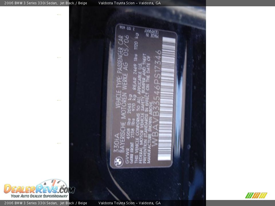 2006 BMW 3 Series 330i Sedan Jet Black / Beige Photo #20