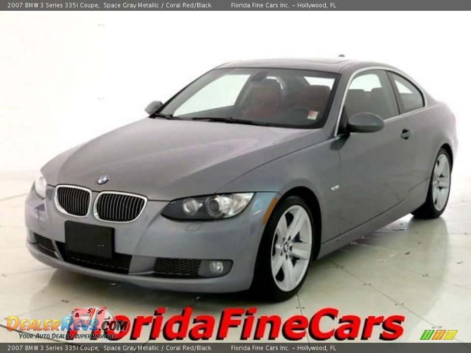 2007 BMW 3 Series 335i Coupe Space Gray Metallic / Coral Red/Black Photo #1