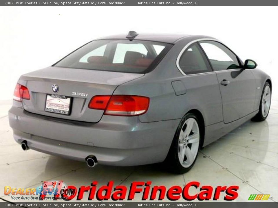2007 BMW 3 Series 335i Coupe Space Gray Metallic / Coral Red/Black Photo #2
