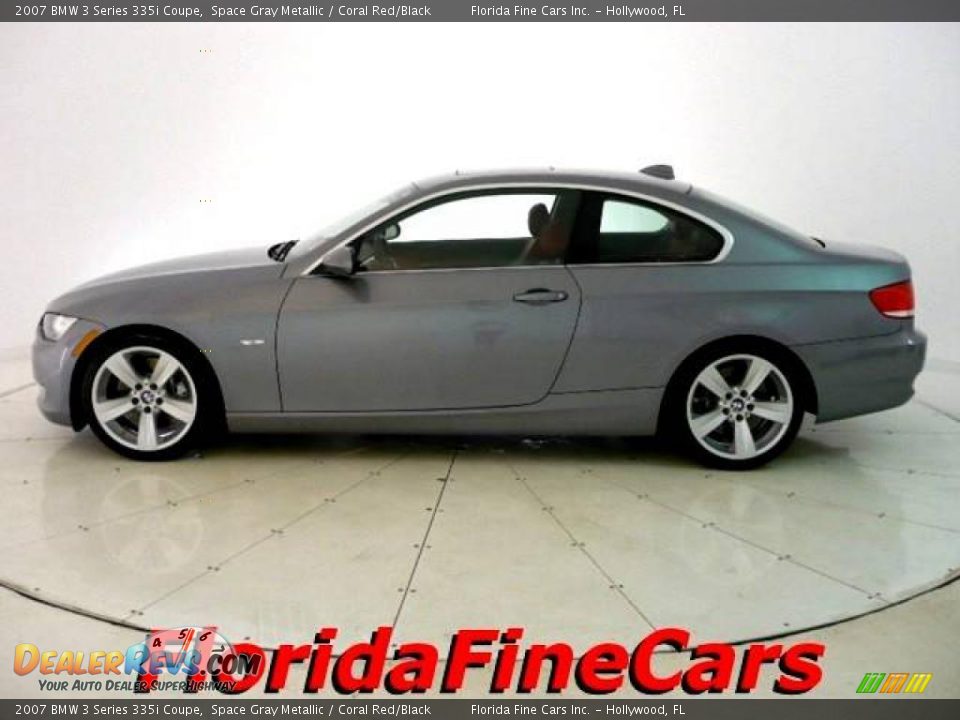 2007 BMW 3 Series 335i Coupe Space Gray Metallic / Coral Red/Black Photo #3