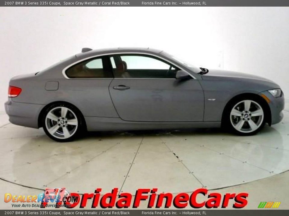 2007 BMW 3 Series 335i Coupe Space Gray Metallic / Coral Red/Black Photo #4