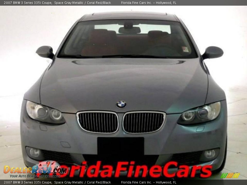 2007 BMW 3 Series 335i Coupe Space Gray Metallic / Coral Red/Black Photo #5