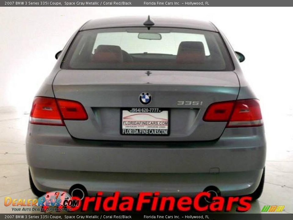 2007 BMW 3 Series 335i Coupe Space Gray Metallic / Coral Red/Black Photo #6