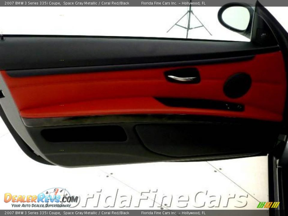 2007 BMW 3 Series 335i Coupe Space Gray Metallic / Coral Red/Black Photo #11