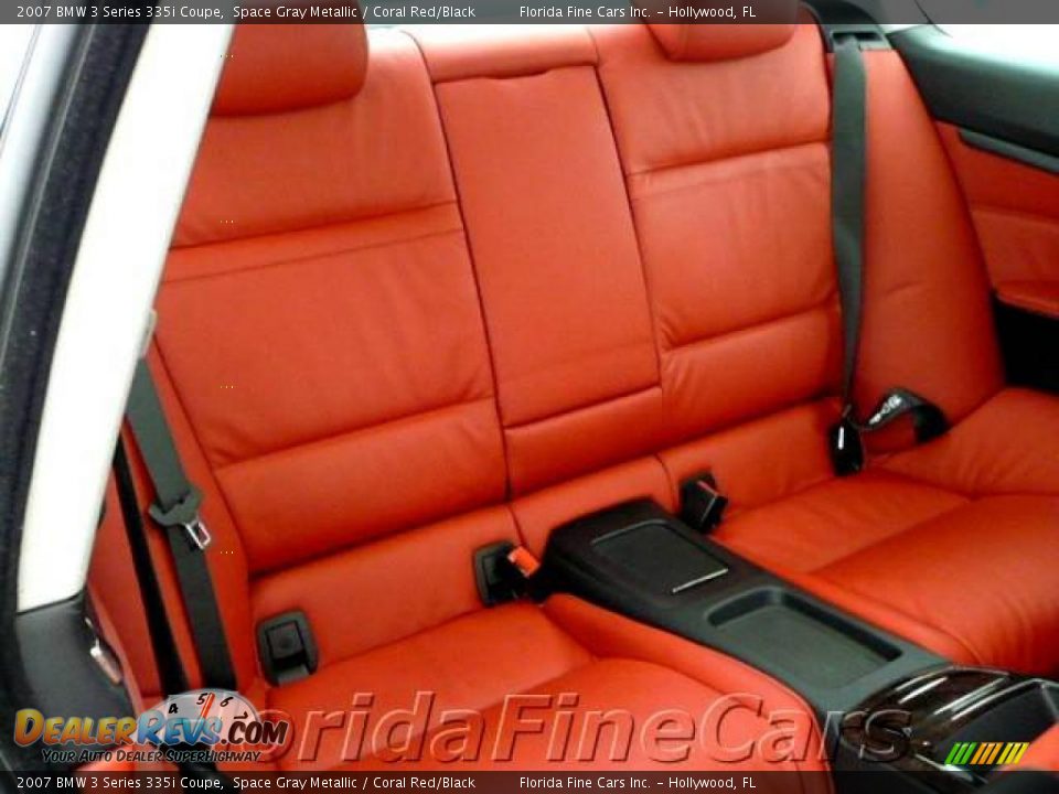 2007 BMW 3 Series 335i Coupe Space Gray Metallic / Coral Red/Black Photo #14