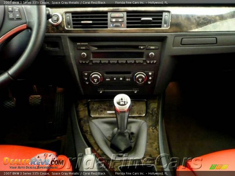 2007 BMW 3 Series 335i Coupe Space Gray Metallic / Coral Red/Black Photo #17