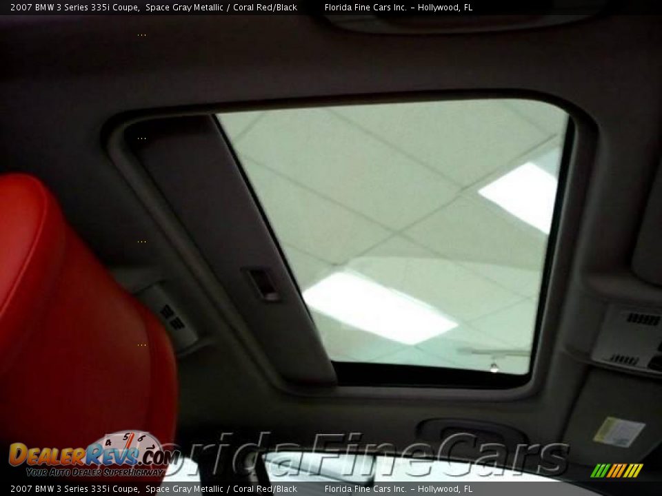 2007 BMW 3 Series 335i Coupe Space Gray Metallic / Coral Red/Black Photo #18