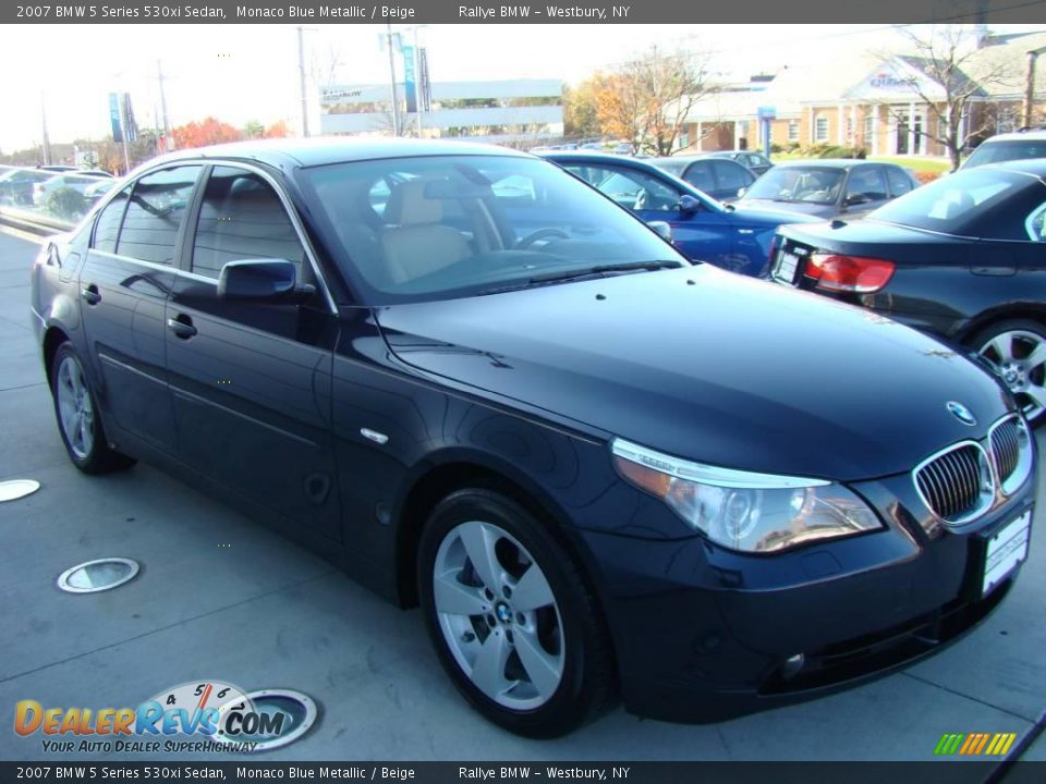 2007 BMW 5 Series 530xi Sedan Monaco Blue Metallic / Beige Photo #3