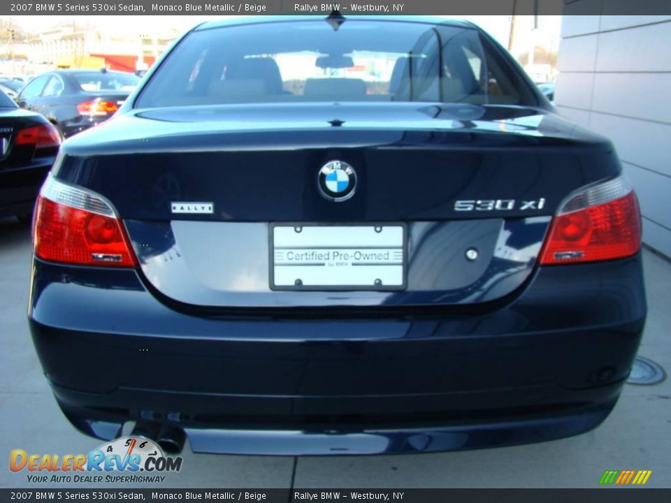 2007 BMW 5 Series 530xi Sedan Monaco Blue Metallic / Beige Photo #4