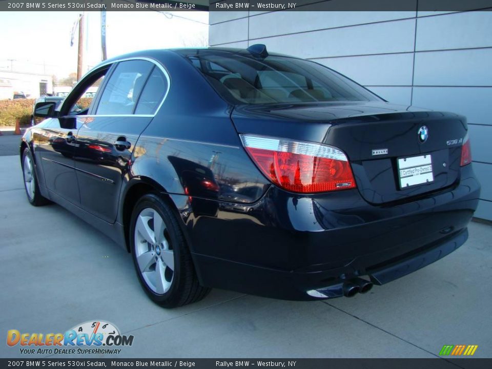 2007 BMW 5 Series 530xi Sedan Monaco Blue Metallic / Beige Photo #5