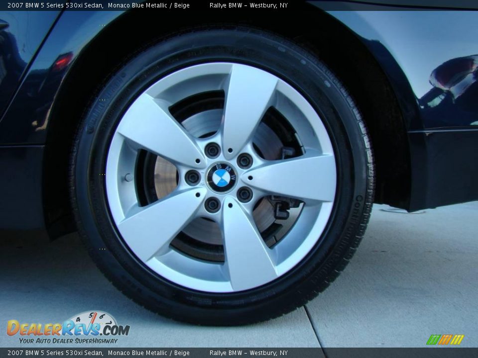 2007 BMW 5 Series 530xi Sedan Monaco Blue Metallic / Beige Photo #6