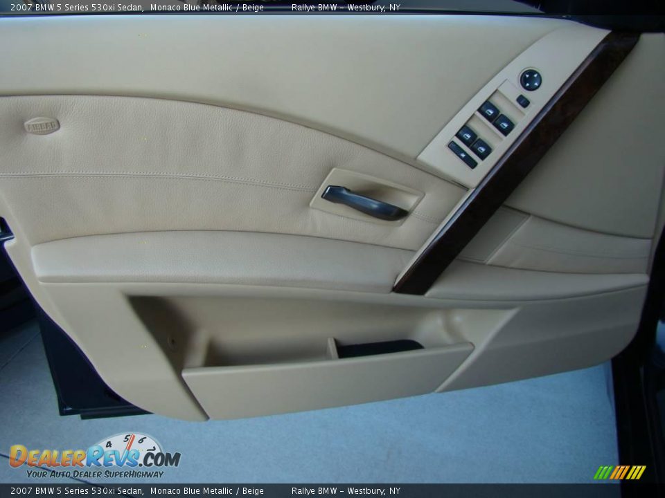 2007 BMW 5 Series 530xi Sedan Monaco Blue Metallic / Beige Photo #7
