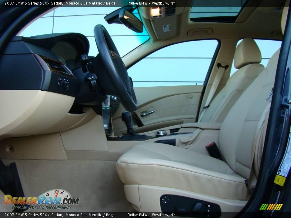 2007 BMW 5 Series 530xi Sedan Monaco Blue Metallic / Beige Photo #9