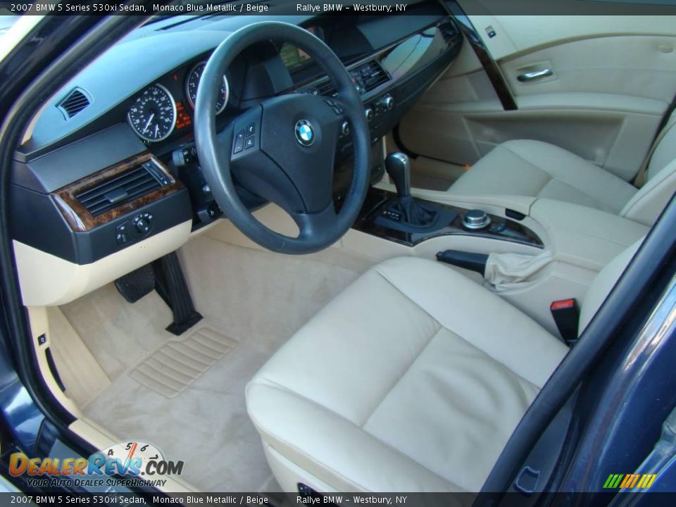 2007 BMW 5 Series 530xi Sedan Monaco Blue Metallic / Beige Photo #10