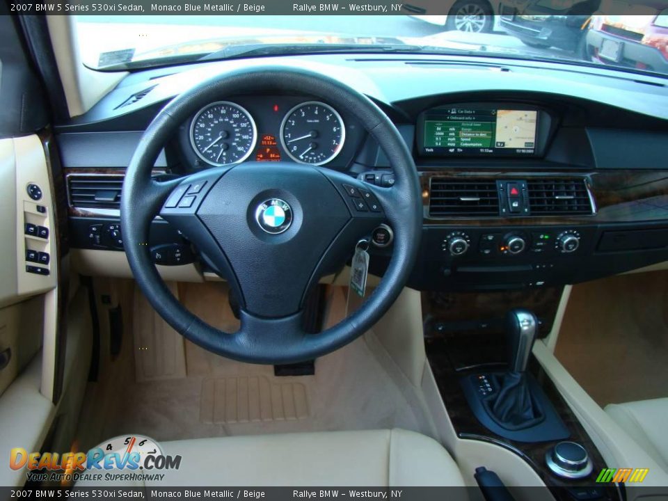 2007 BMW 5 Series 530xi Sedan Monaco Blue Metallic / Beige Photo #11