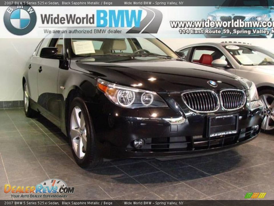 2007 BMW 5 Series 525xi Sedan Black Sapphire Metallic / Beige Photo #3