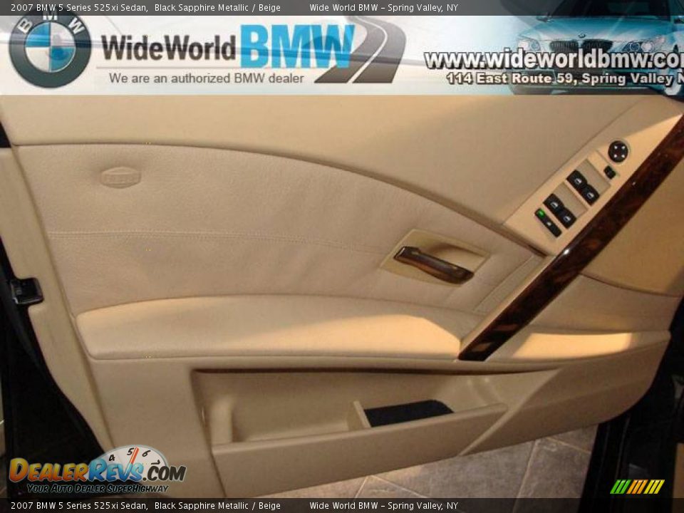 2007 BMW 5 Series 525xi Sedan Black Sapphire Metallic / Beige Photo #7
