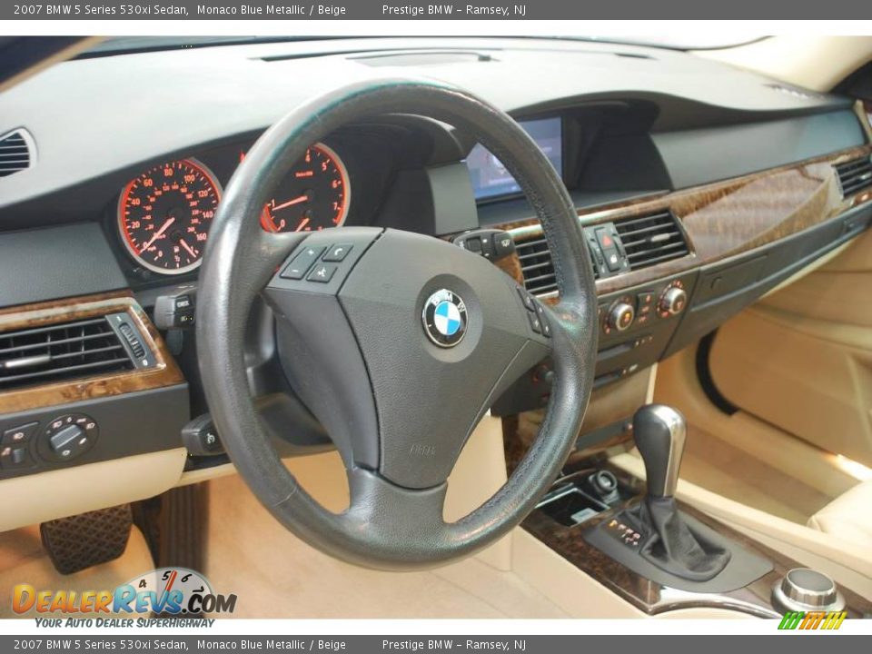 2007 BMW 5 Series 530xi Sedan Monaco Blue Metallic / Beige Photo #3