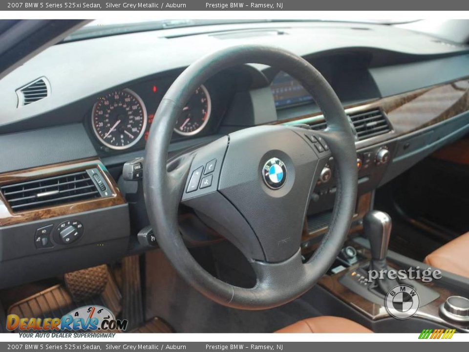 2007 BMW 5 Series 525xi Sedan Silver Grey Metallic / Auburn Photo #3