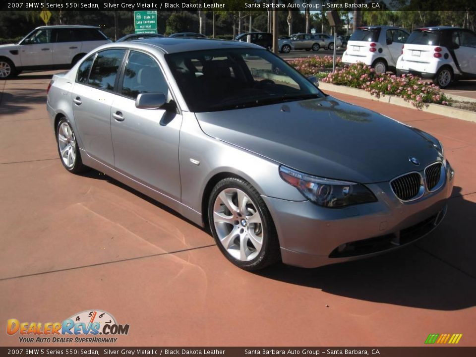 2007 BMW 5 Series 550i Sedan Silver Grey Metallic / Black Dakota Leather Photo #3