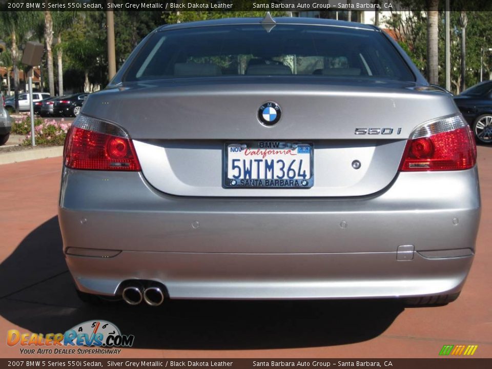 2007 BMW 5 Series 550i Sedan Silver Grey Metallic / Black Dakota Leather Photo #5