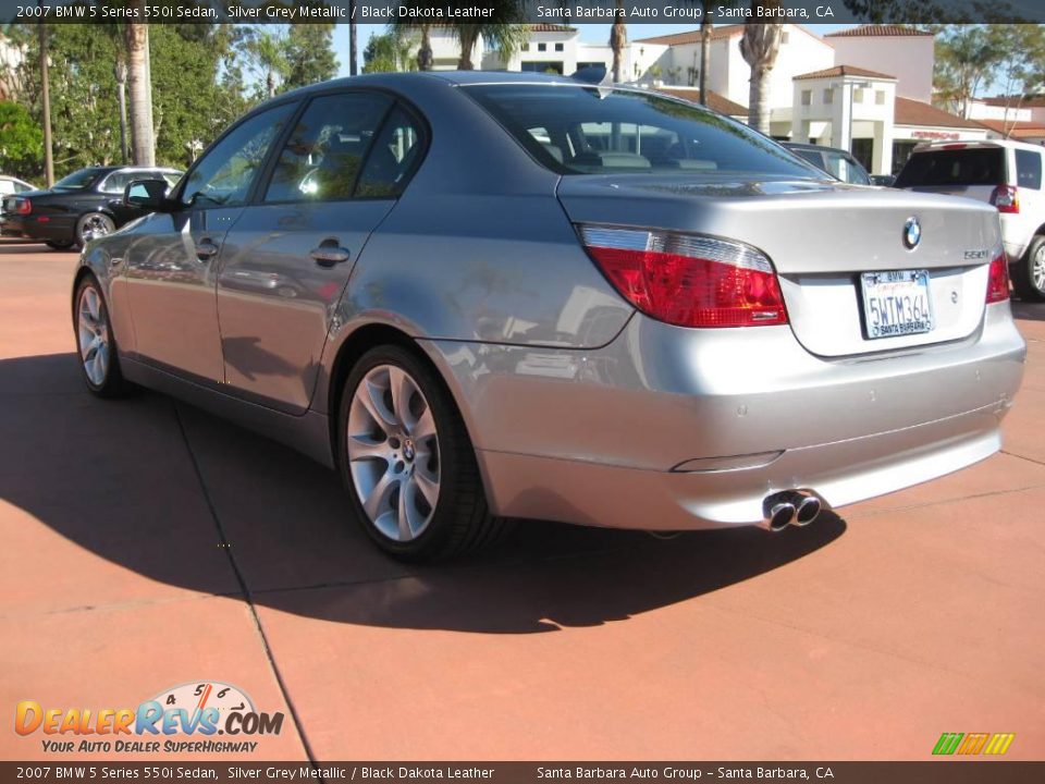 2007 BMW 5 Series 550i Sedan Silver Grey Metallic / Black Dakota Leather Photo #6