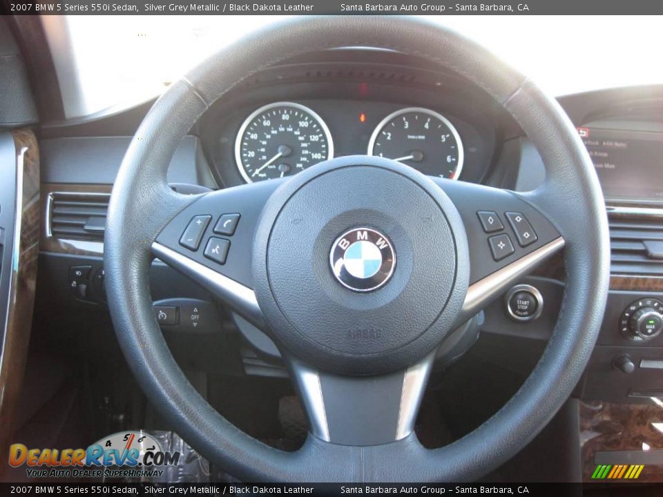 2007 BMW 5 Series 550i Sedan Silver Grey Metallic / Black Dakota Leather Photo #11