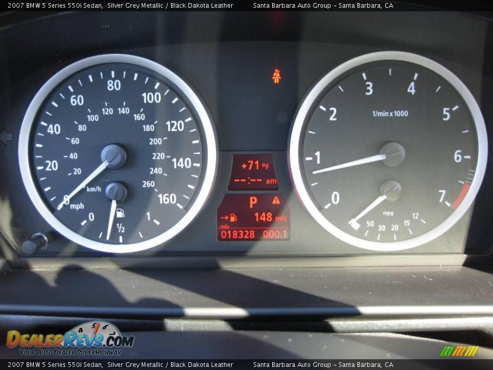 2007 BMW 5 Series 550i Sedan Silver Grey Metallic / Black Dakota Leather Photo #18