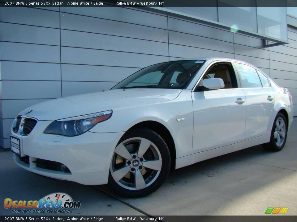 2007 BMW 5 Series 530xi Sedan Alpine White / Beige Photo #1