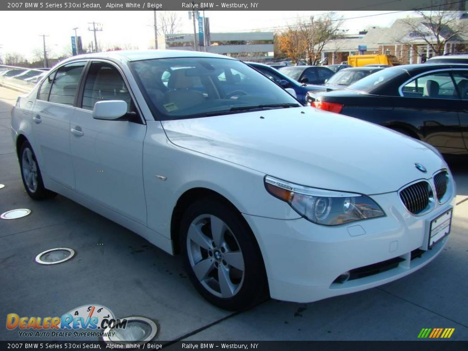 2007 Bmw 5 Series 530xi Sedan Alpine White Beige Photo 3