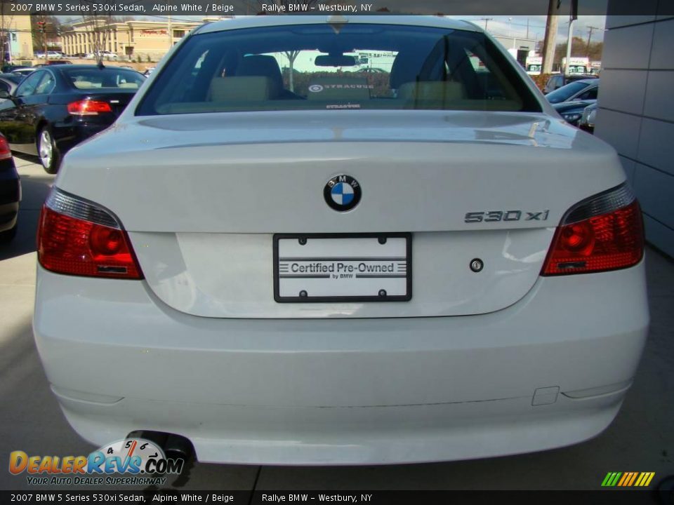 2007 BMW 5 Series 530xi Sedan Alpine White / Beige Photo #4