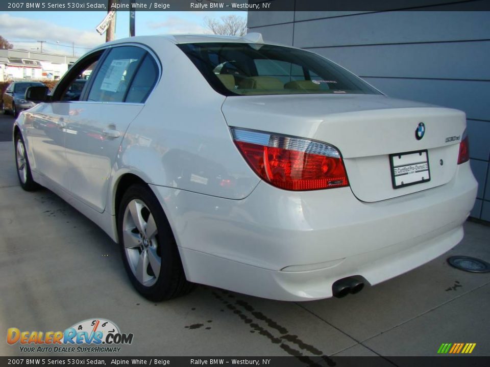 2007 BMW 5 Series 530xi Sedan Alpine White / Beige Photo #5