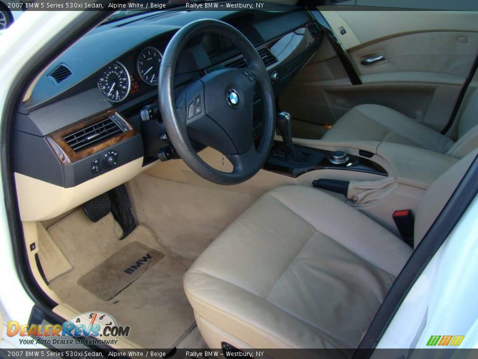 2007 BMW 5 Series 530xi Sedan Alpine White / Beige Photo #10