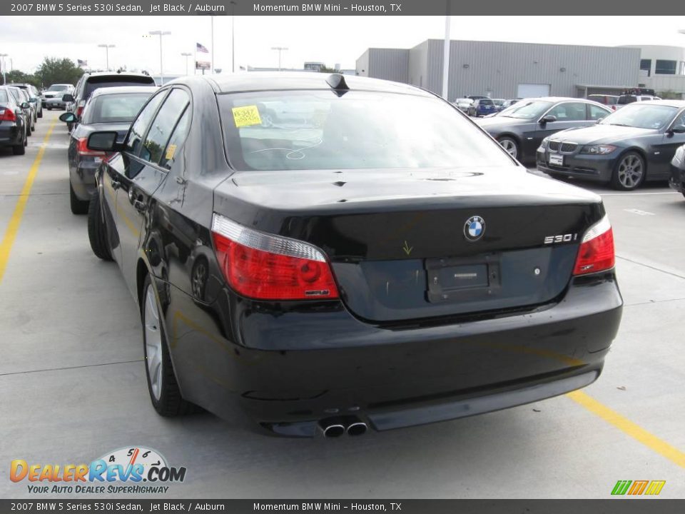 2007 BMW 5 Series 530i Sedan Jet Black / Auburn Photo #2