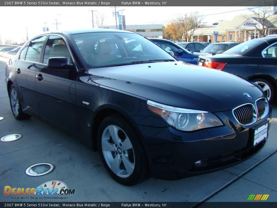 2007 BMW 5 Series 530xi Sedan Monaco Blue Metallic / Beige Photo #3