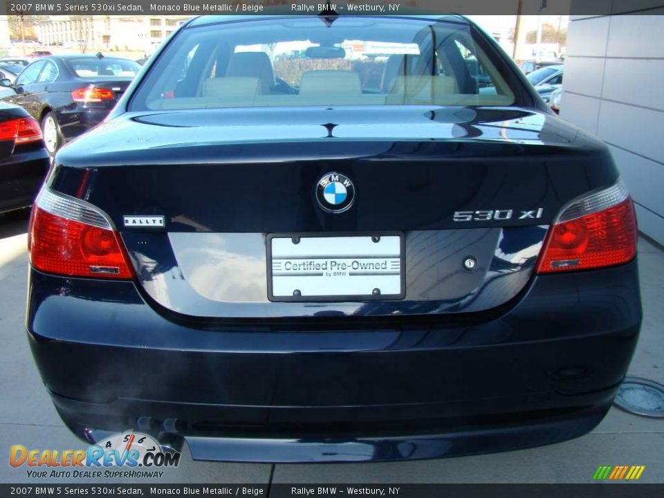2007 BMW 5 Series 530xi Sedan Monaco Blue Metallic / Beige Photo #4