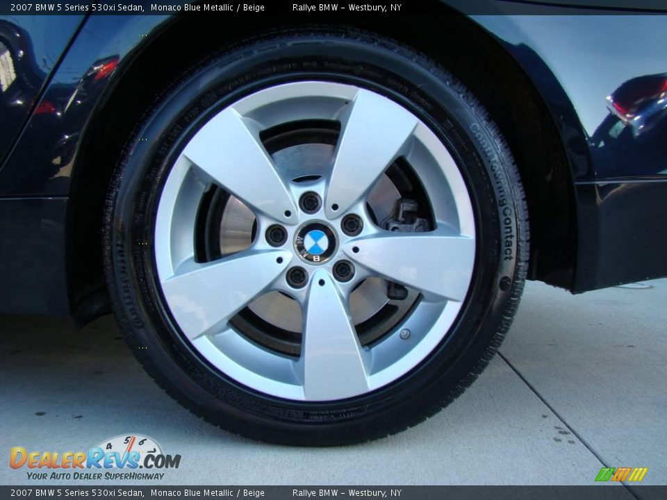2007 BMW 5 Series 530xi Sedan Monaco Blue Metallic / Beige Photo #6