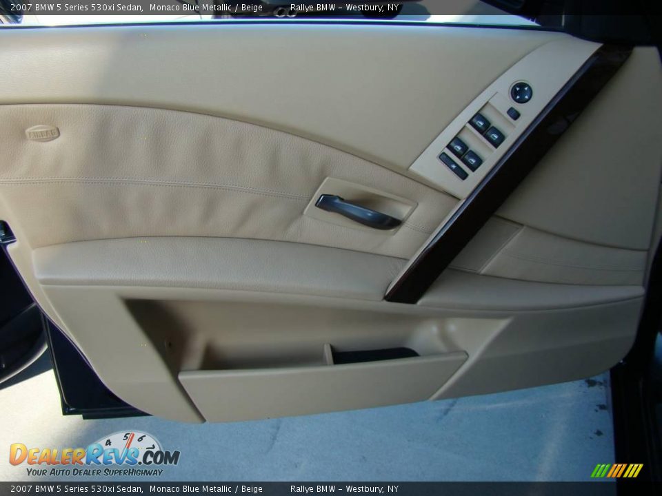 2007 BMW 5 Series 530xi Sedan Monaco Blue Metallic / Beige Photo #7