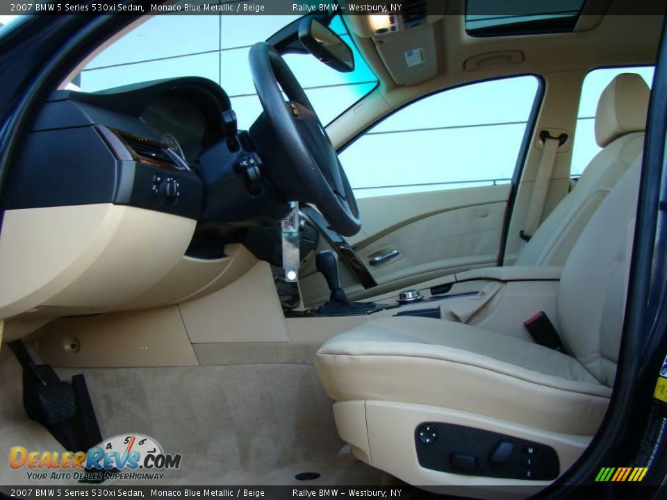 2007 BMW 5 Series 530xi Sedan Monaco Blue Metallic / Beige Photo #9