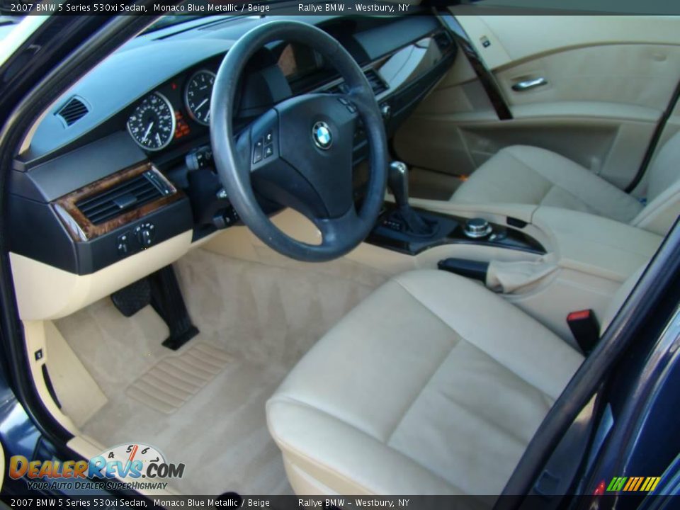 2007 BMW 5 Series 530xi Sedan Monaco Blue Metallic / Beige Photo #10