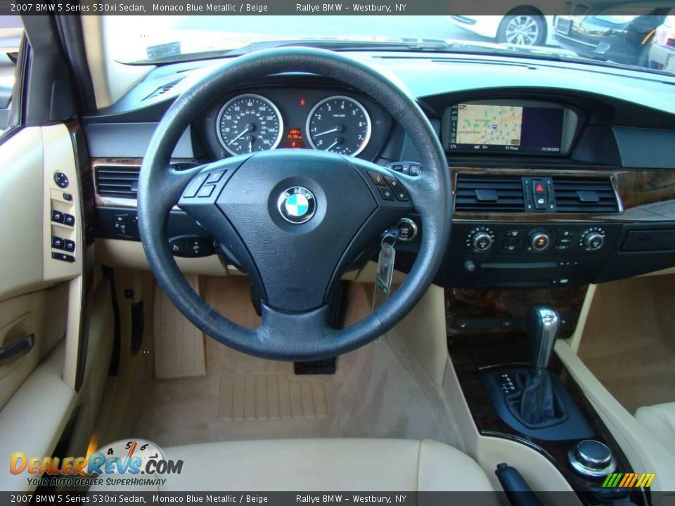 2007 BMW 5 Series 530xi Sedan Monaco Blue Metallic / Beige Photo #11