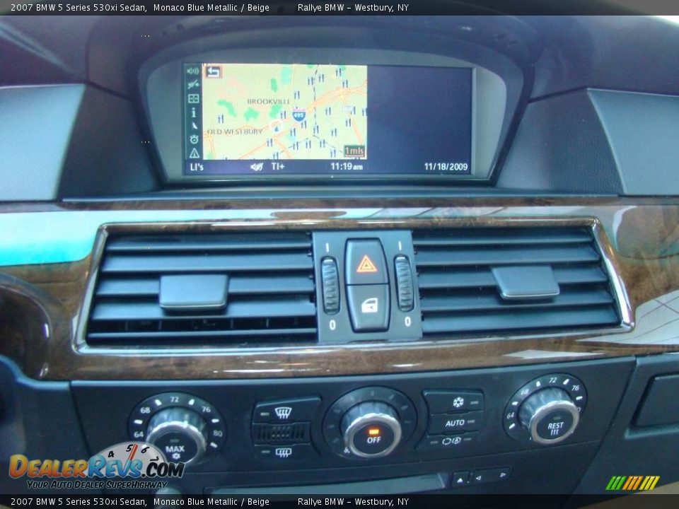 2007 BMW 5 Series 530xi Sedan Monaco Blue Metallic / Beige Photo #13