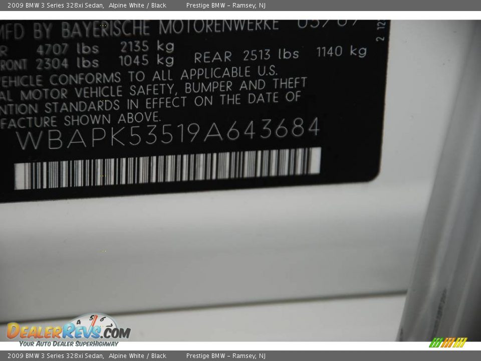 2009 BMW 3 Series 328xi Sedan Alpine White / Black Photo #7