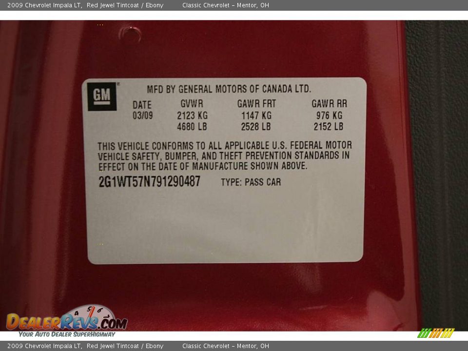 2009 Chevrolet Impala LT Red Jewel Tintcoat / Ebony Photo #20