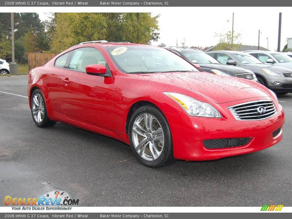 2008 Infiniti G 37 Coupe Vibrant Red / Wheat Photo #1