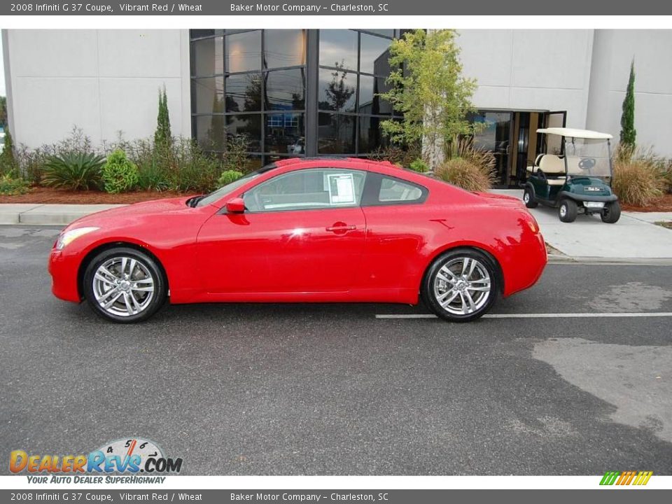 2008 Infiniti G 37 Coupe Vibrant Red / Wheat Photo #2