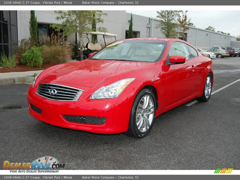 2008 Infiniti G 37 Coupe Vibrant Red / Wheat Photo #11