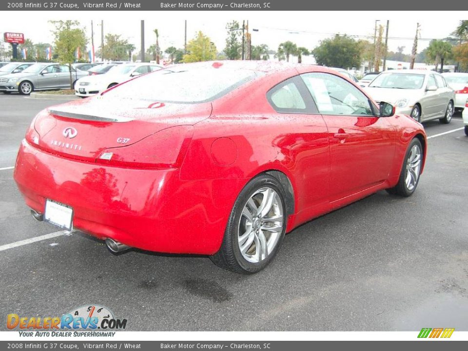 2008 Infiniti G 37 Coupe Vibrant Red / Wheat Photo #14