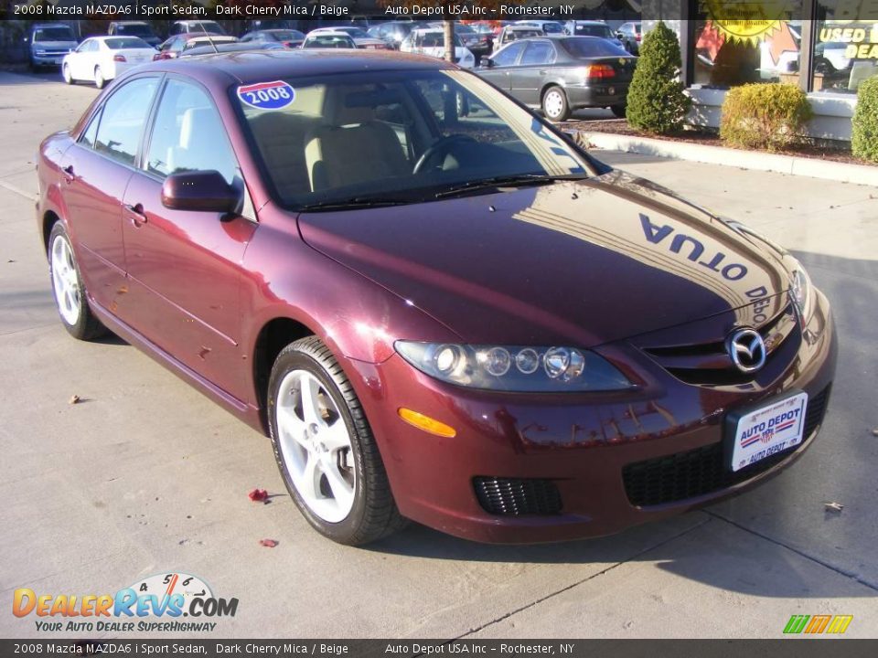 2008 Mazda MAZDA6 i Sport Sedan Dark Cherry Mica / Beige Photo #2