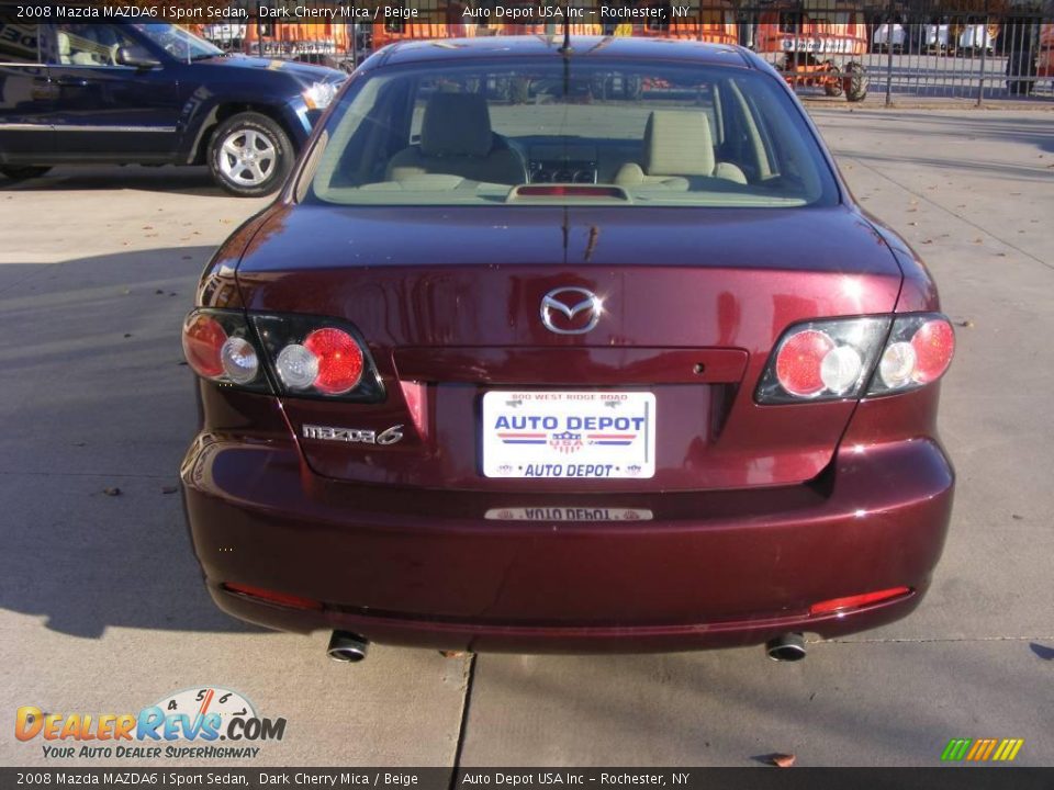 2008 Mazda MAZDA6 i Sport Sedan Dark Cherry Mica / Beige Photo #6